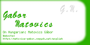 gabor matovics business card